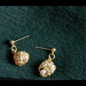 Female vintage pearl earrings